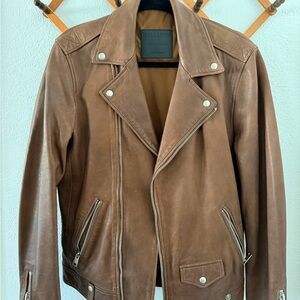 All Saints Tan Leather Jacket